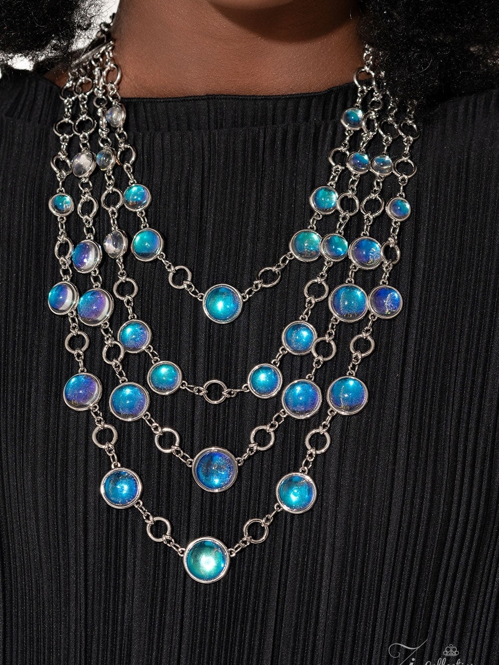 paparazzi Iridescent Multi-Strand Cabochon Necklace